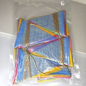 Colorful Burlap Banner Flags Set Of 5